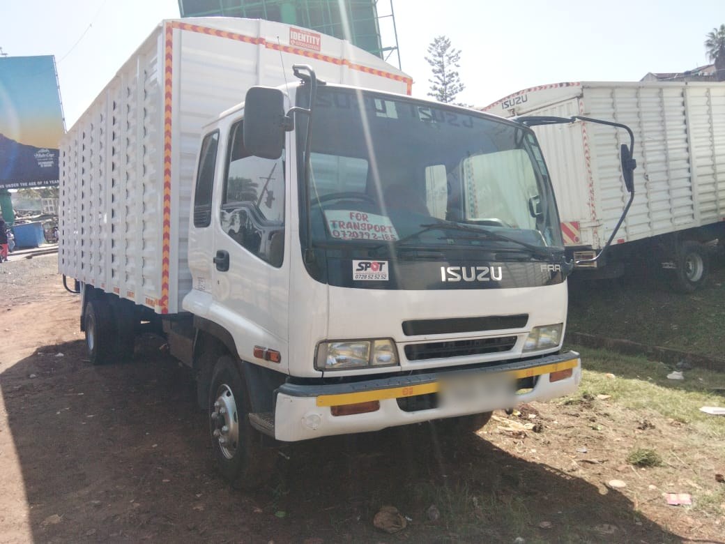 Isuzu box truck used for goods and furniture transport in Nairobi